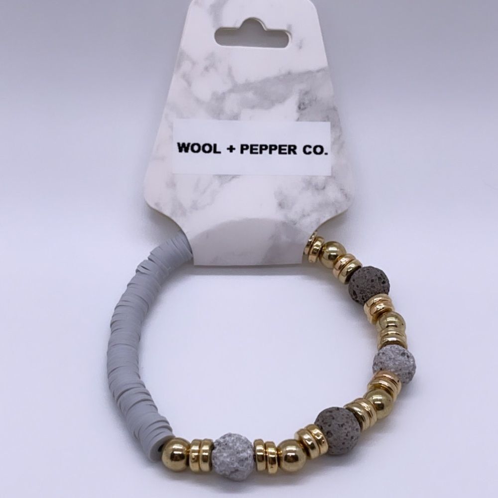 NWT Wool + Pepper Co. Lava Rocks Bracelet